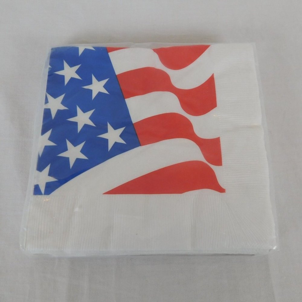 Flag Waving Fourth of July Party Creations Luncheon Napkins 20/pk USA Patriotic